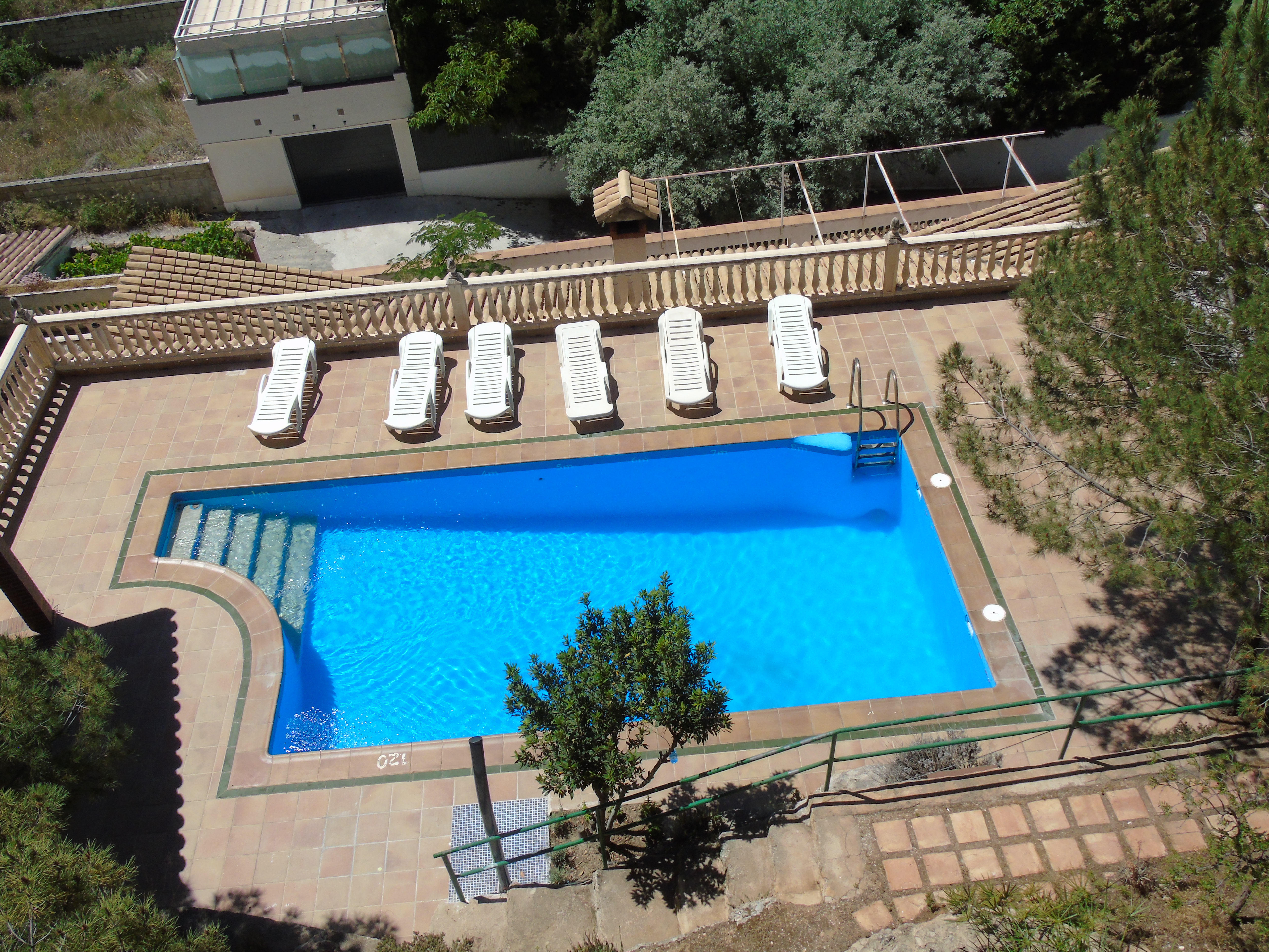 View of the pool area from the appartments.
